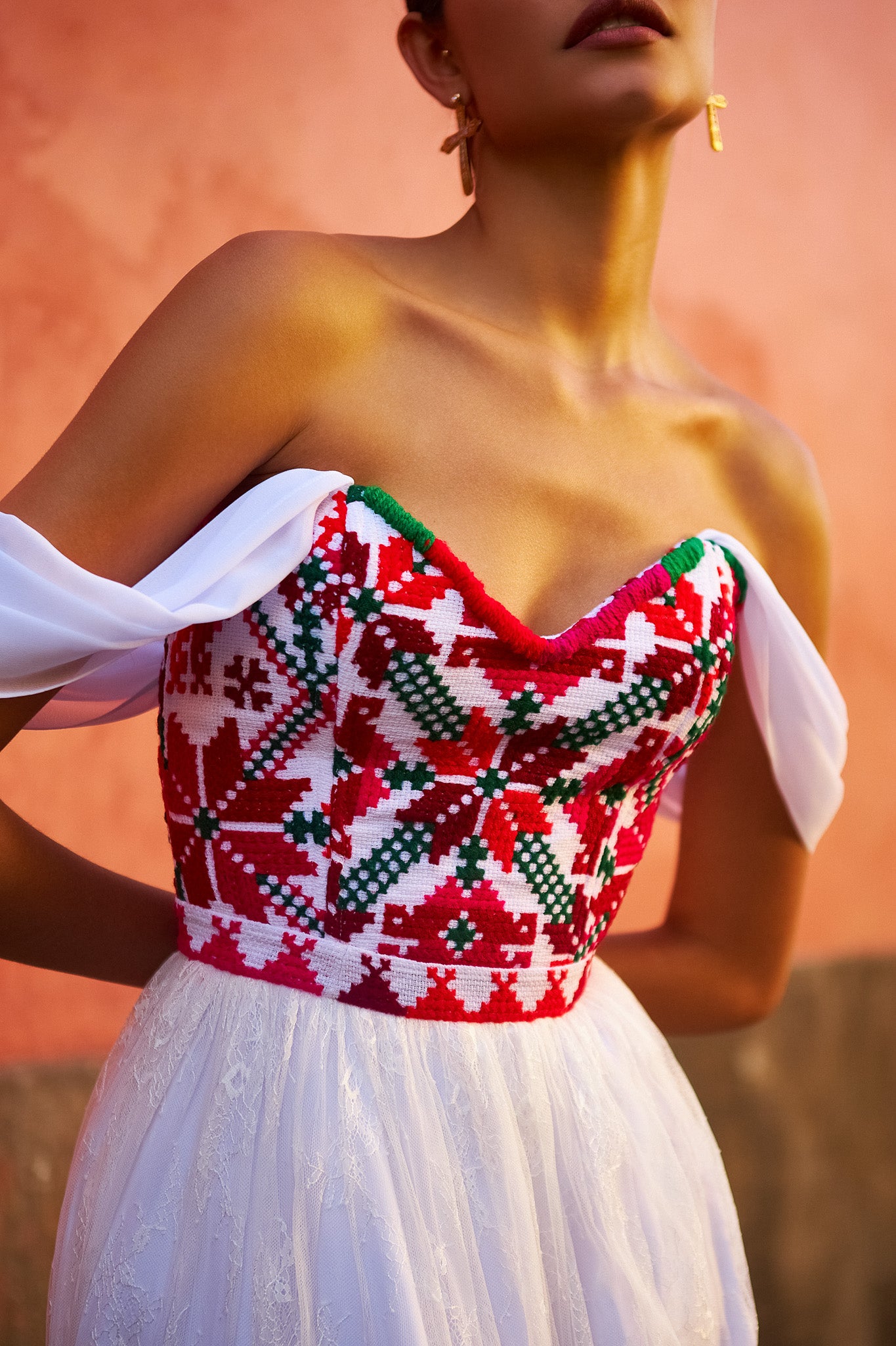mexican embroidered wedding dress